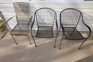 3 Metal Outdoor Chairs