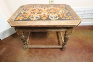 Wood & Decorative Ceramic Tile BenchTable